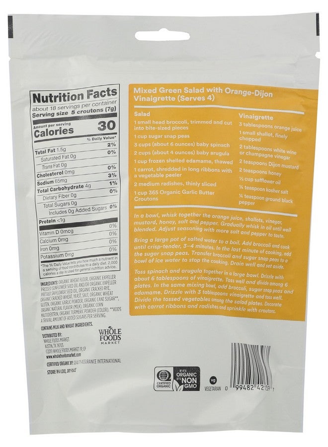 365 by Whole Foods Market 365 by Whole Foods Market, Organic Butter And Garlic Croutons, 4.5 Ounce - Image 2