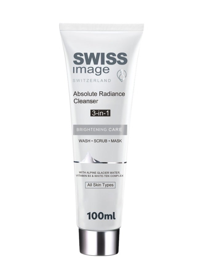 SWISS image - Brightening 3-in-1 Face Wash, Scrub & Mask with Niacinamide 100 ml Deep Cleanses, Exfoliates & Protects Skin Reduces Dark Spots & Pigmentation For All Skin Types Swiss Made - Image 1
