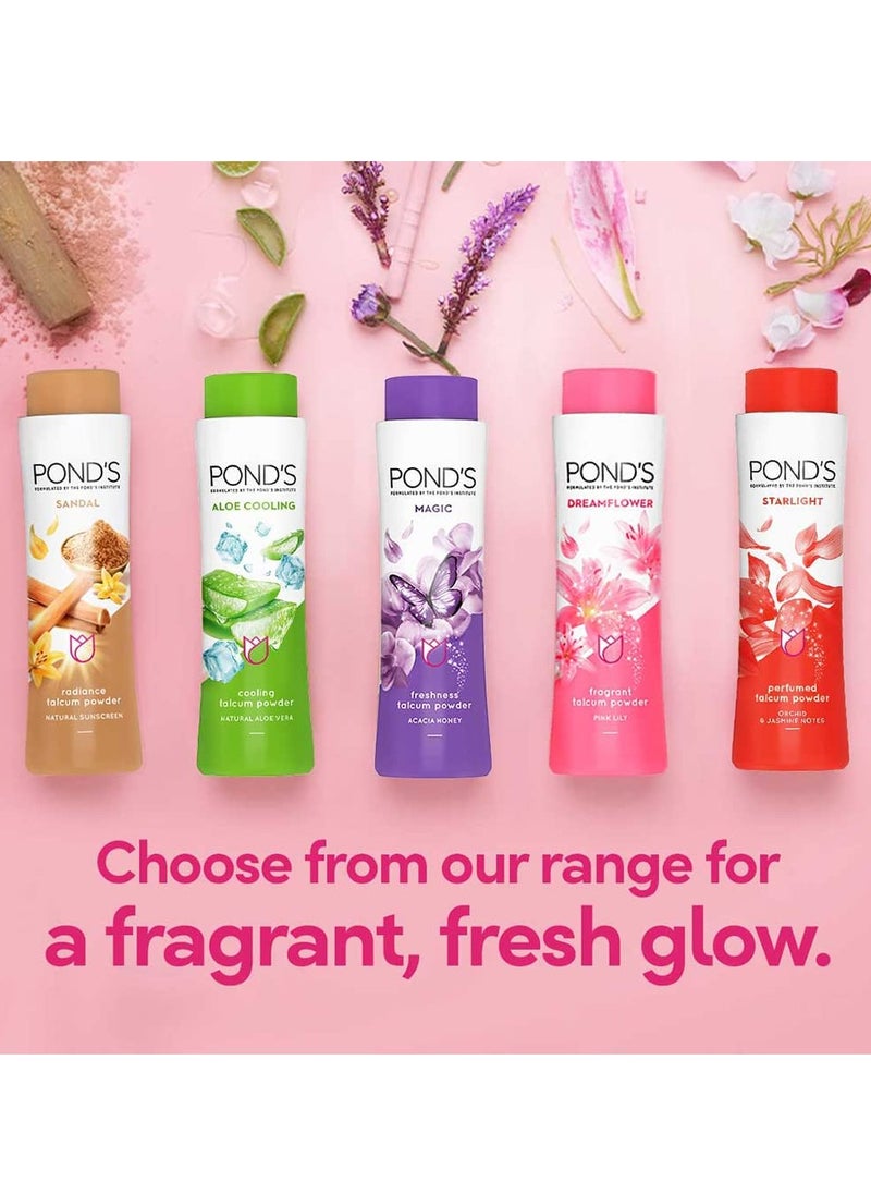 Pond's Dreamflower, Pink Lily Fragrant Talcum Powder, 400g, for Long-lasting Fragrance, with Vitamin B3, Glowing Skin  - Image 5