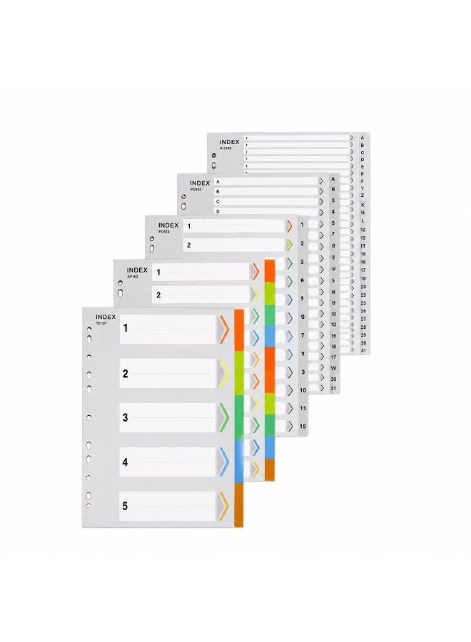 Numbered 1-5 File Dividers for Binders, Office & School Stationery