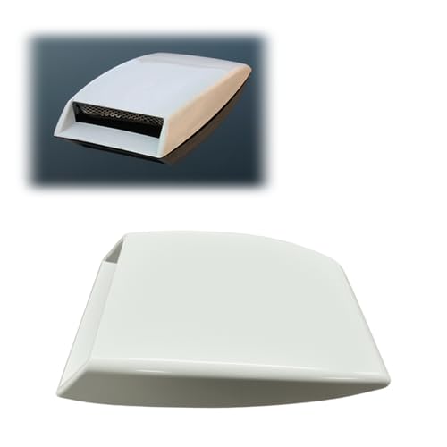 YoRise Universal Car Decorative Air Flow Intake Hood Scoop SelfAdhesive Automotive Bonnet False Vent Cover Vehicle Exterior Sticker Accessories for Cars SUVs RVs Trucks White - Image 1