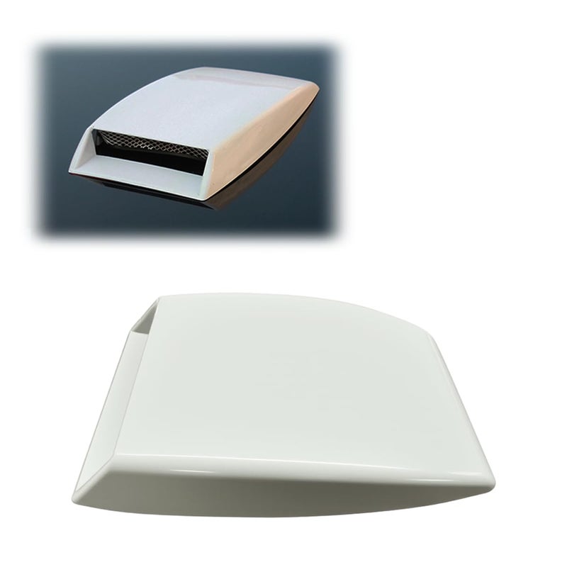 YoRise Universal Car Decorative Air Flow Intake Hood Scoop SelfAdhesive Automotive Bonnet False Vent Cover Vehicle Exterior Sticker Accessories for Cars SUVs RVs Trucks White - Image 3
