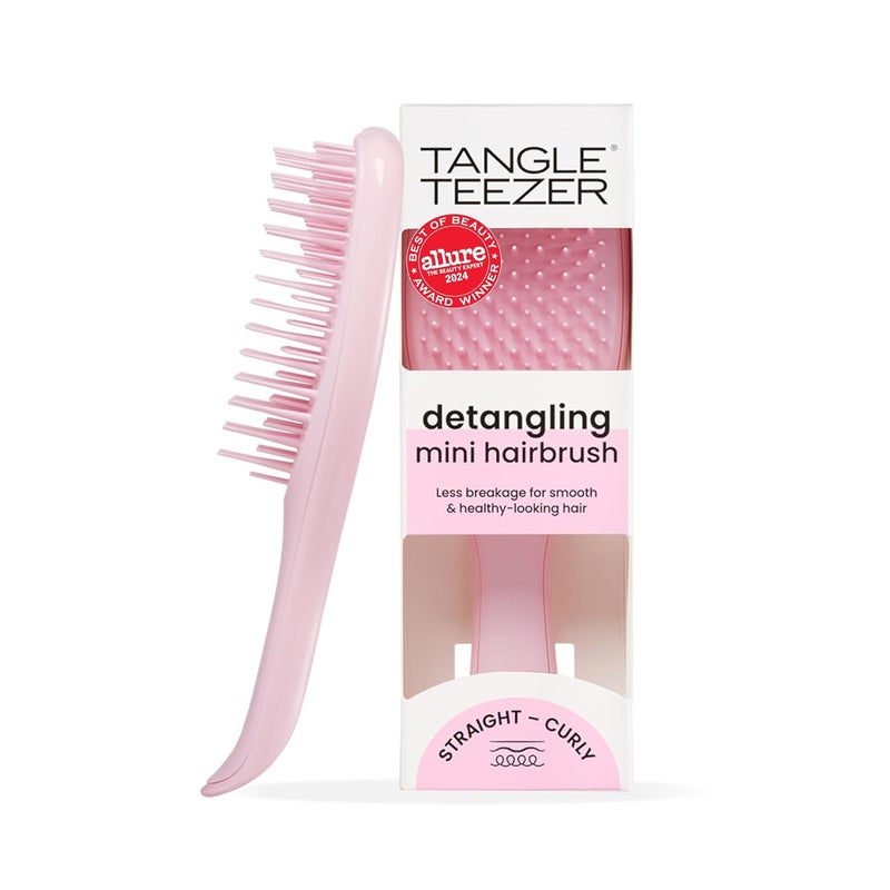 TANGLE TEEZER فرشاة شعر لإزالة التشابك النهائية، تقضي على العقد وتقلل من التكسر، فرشاة شعر صغيرة للسفر، تناسب الأيدي الصغيرة وجميع أنواع الشعر، وردي ميلينيالي - Image 1