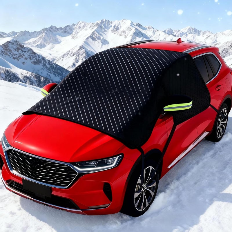 غطاء لزجاج السيارة ضد الثلوج لطراز تويوتا C-HR (2020-2023)، غطاءات لز��اج السيارة مقاومة للصقيع والجليد مع حواف مغناطيسية، غطاءات واقية من الثلوج ذات طبقات متعددة مع مرايا جانبية - Image 1