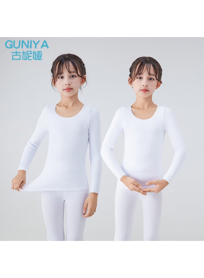 Guniya Children's Dancewear Base Layer Skin Color Warm Thin Fleece Practice Top S