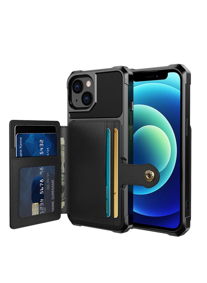 اس-توب حافظة جلدية لهاتف iPhone 13 mini مع محفظة مغناطيسية وحقيبة بطاقات - Image 1