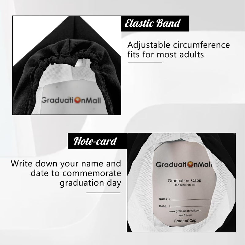 GraduationMall Unisex Adult Matte Graduation Cap with 2025 Tassel Black - Image 5