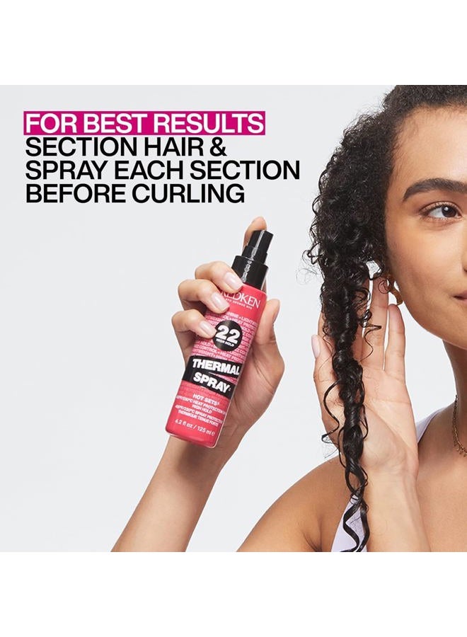 REDKEN بخاخ حراري 22 تثبيت عالي - واقي حراري ورذاذ تثبيت، لتجعيد الشعر ومكواة الشعر، تحكم دائم في التجاعيد وحماية من أضرار الحرارة - Image 4