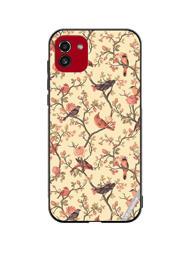 VR CREATIVE Protective Case Cover For Samsung Galaxy A03 Birds Sitting On A Tree Design Multicolour - Image 1
