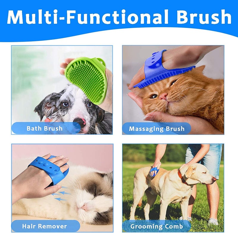 Styllent 3Pcs Pet Grooming Set Self Cleaning Slicker Brush Pets Long Short Hair Brushes Removes Massage Rubber Bath Shampoo Washing Brush Hand Comb Daily Use Easy To Remove Hair For Dog & Cat - Image 5