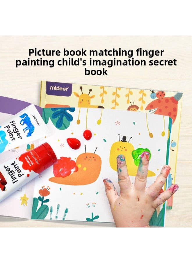 Mideer弥鹿可水洗手指画颜料宝宝涂鸦幼儿园儿童启蒙水彩绘画套装-颜色:mideer手指画MD4110  - Image 4