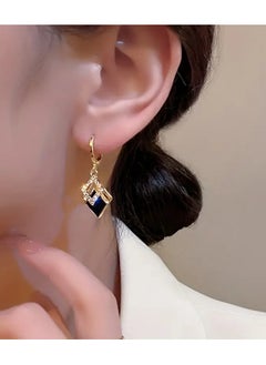 Goolsky Elegant Golden-Tone Double Rhombus Hollowed-Out Women's Earrings with Sparkling Embellishments - Lightweight, Luxurious Design for Daily Wear and Special Occasions, Daily Wear Earrings|Stylish Women's Earrings|Goldtone Finish, Novelty Earrings  - Image 2