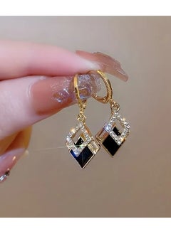 Goolsky Elegant Golden-Tone Double Rhombus Hollowed-Out Women's Earrings with Sparkling Embellishments - Lightweight, Luxurious Design for Daily Wear and Special Occasions, Daily Wear Earrings|Stylish Women's Earrings|Goldtone Finish, Novelty Earrings  - Image 5