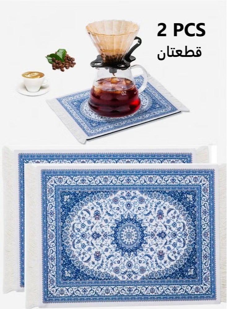 HOMESTAR حصير قهوة من قطعتين، حصائر أكواب، ملحقات آلة، منزل ومطبخ، وسادة طاولة للماوس - Image 1