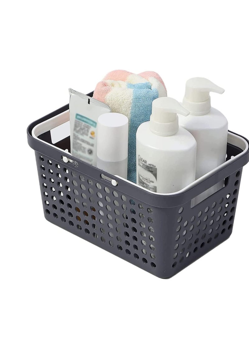 SYOSI Plastic Portable Storage Organizer CaddyPortable Shower Caddy Tote Portable Storage Bins with HandlesCleaning Caddy for BathroomCollege DormKitchenBedroom deep blue Small - Image 3