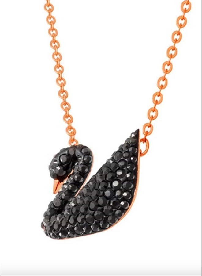 Elegant Black Crystal Swan Pendant Necklace for Women - Sparkling Glittering span with Premium Cubic Zirconia, Delicate Adjustable Chain Fashion Jewelry for Everyday Wear, Gift Ideas for Her, Dressy Occasions, Anniversary, Birthday, Valentine's Day - Image 2