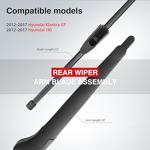OTUAYAUTO Replacement for Hyundai Elantra GT I30 20122017 Vehicles Rear Windshield Back Wiper Arm Blade Set OTUAYAUTO Factory OEM Replacement 98811A5000 - Image 3