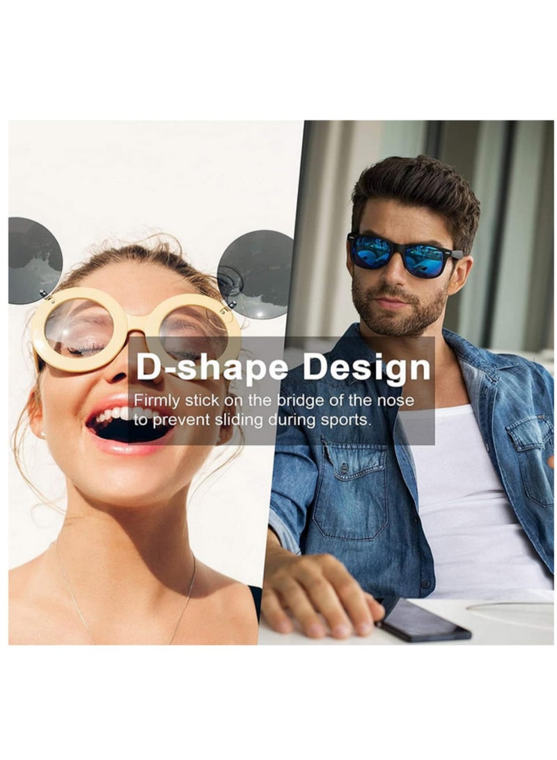 20 زوج من وسادات الأنف السيليكونية اللاصقة المضادة للانزلاق - وسادات أنف ذات غرفة هوائية مرتفعة - إضافية للنظارات البلاستيكية الكاملة والنظارات الشمسية - مقاس 15 × 7 × 1 مم - شفافة - مريحة للارتداء