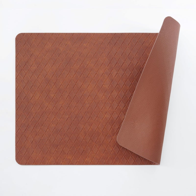 POLYTE Indoor/Outdoor Washable Geometric Vinyl Faux Leather Table Dining Placemats, Set of 4 - Image 2