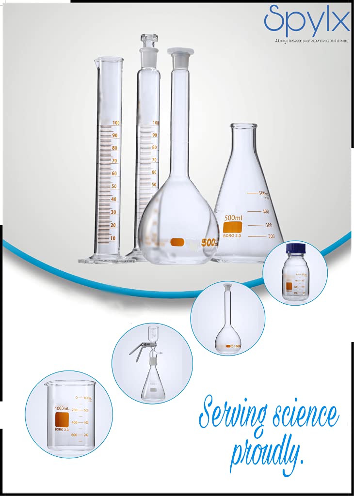 SPYLX Borosilicate Glass Measuring Cylinder Pack of 4100ml 250ml 500ml 1000ml - Image 4