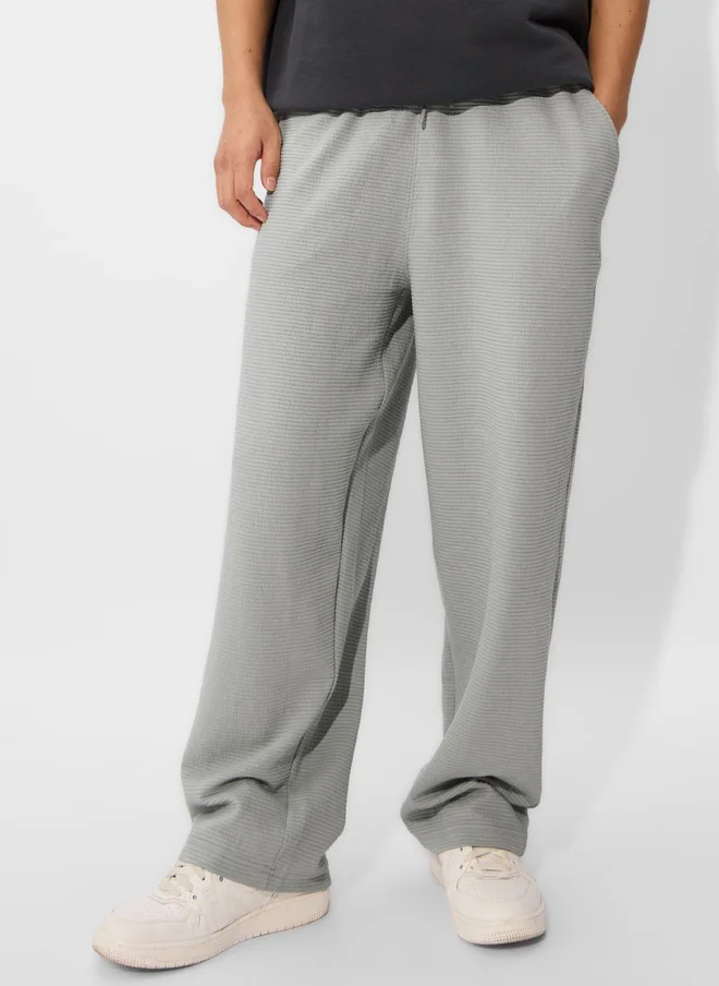The Souled Store Ash Grey Men Solid Tapered Fit Korean Joggers