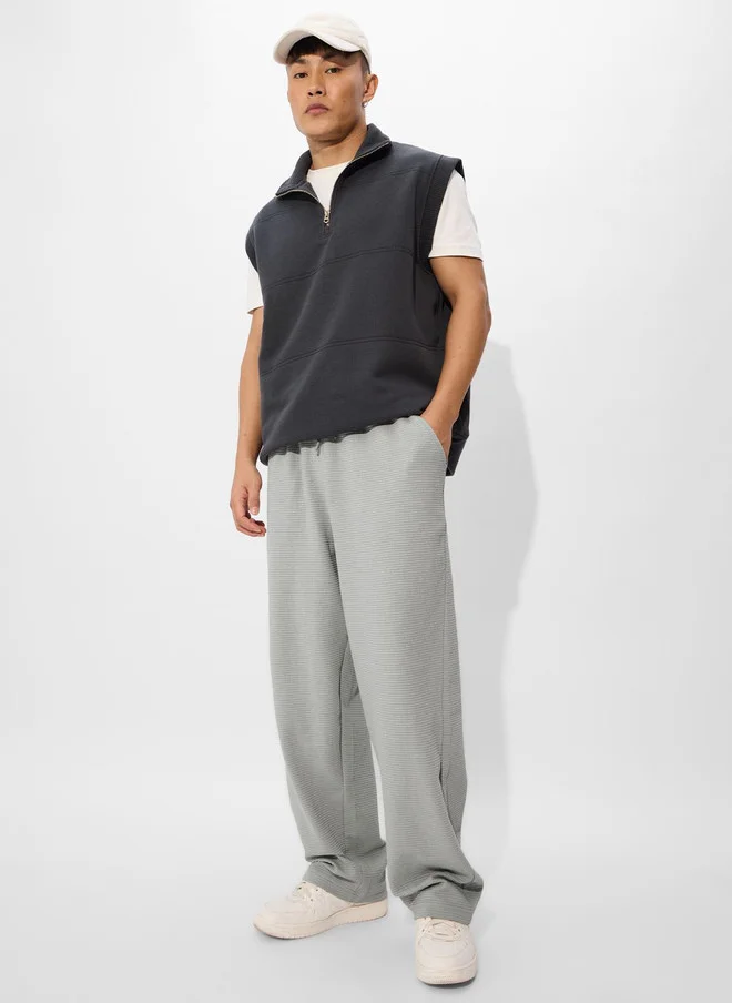 The Souled Store  The Souled Store Ash Grey Men Solid Tapered Fit Korean Joggers  | Best Price UAE