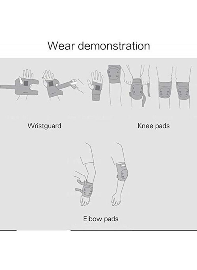 Generic 6pcs set Adults Child Skating Protective Gear Elbow Knee pads wristguard Cycling Skateboard Ice Skating Roller Protector  - Image 5