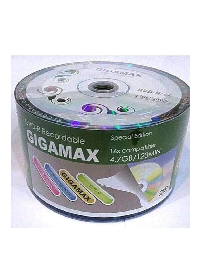 Gigamax GigaMax Blank DVD Disk, 50 Count