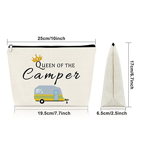 Sazuwu Happy Camper Gift Makeup Bags Camping Lover Gifts for Women Friend Cosmetic Bag Family Vacation Gift Ideas Mother's Day Gift Cute Motorhome Outdoor Gifts Birthday Christmas Gifts Travel Bag - Image 2