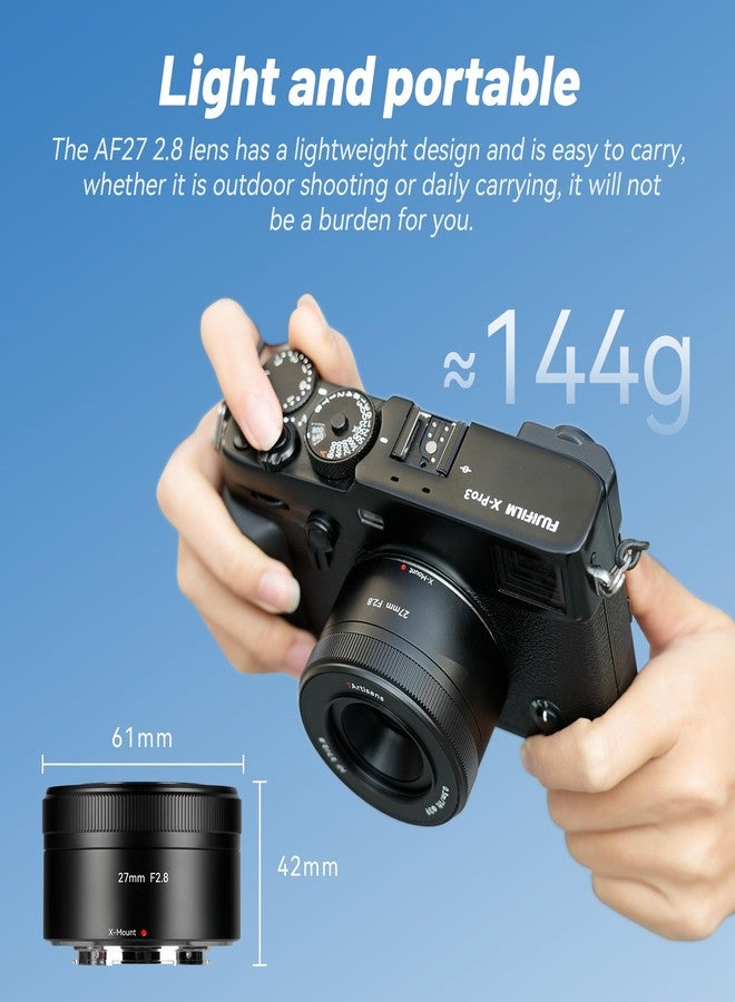 7artisans AutoFocus 27mm F2.8 APS-C Frame Lens,F2.8 Large Aperture,Support Automatic/Manual Face/Eye Recognition, Compatible for Fujifilm FX Camera Fuji X-H/T/T30/S/E/A Series - Image 5
