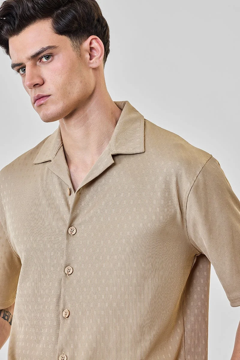 سنيتش قميص بياقة نصف كم مطاطي بقصة عادية