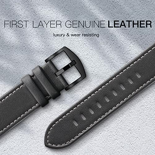 EDIMENS Leather Bands Compatible with Apple Watch 49mm 45mm 42mm 44mm Band Men Women, Vintage Genuine Leather Wristband Replacement Band Compatible for Apple Watch iwatch Series 9 8 7 6 5 4 3 2 1 SE2 - Image 3