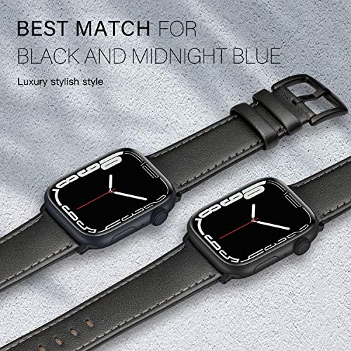 EDIMENS Leather Bands Compatible with Apple Watch 49mm 45mm 42mm 44mm Band Men Women, Vintage Genuine Leather Wristband Replacement Band Compatible for Apple Watch iwatch Series 9 8 7 6 5 4 3 2 1 SE2 - Image 5