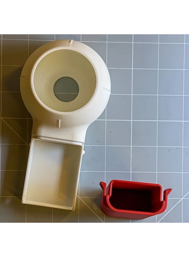 White Red Manual Drill Dust Collector With Rotating Spout And Adjustable Stand - Image 3
