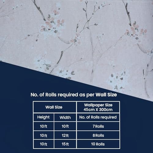 ROSASTELLA Self Adhesive Decorative Peel Stick Waterproof Beige Cherry Wallpaper Wall Decor Removable Wall Paper for Living Room Hall Decoration PVC Vinyl DIY Contact Paper 45x304cm - Image 4