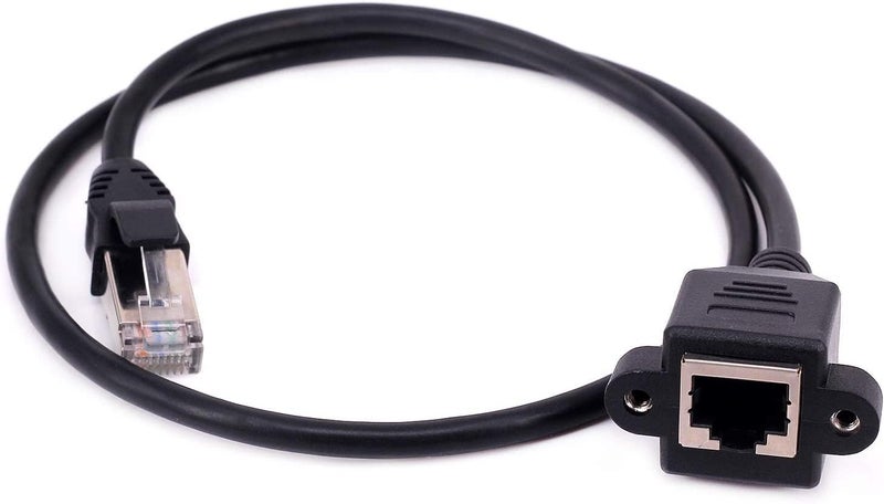 WiredCom® Ethernet Extension Cable, [0.5 Meter] 0.6m RJ45 Male to Female LAN Ethernet Network Cat6 Cat5e Cat5 Panel Mount Cable RJ45 Extension Extender Cord (Pack of 5) - Image 2