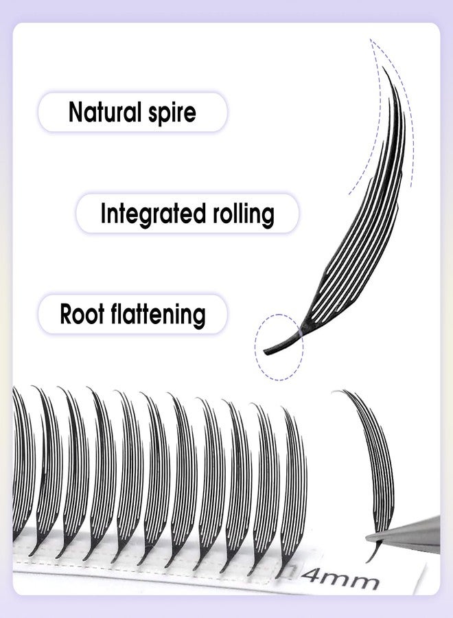AuReve Premade Anime Lash Comic Spire Lashes Natural Manga 0.07 D Curl Lash Extensions Soft Black Eyelash Clusters Fans Professional Salon Use (0.07-D-8-15mm) - Image 3