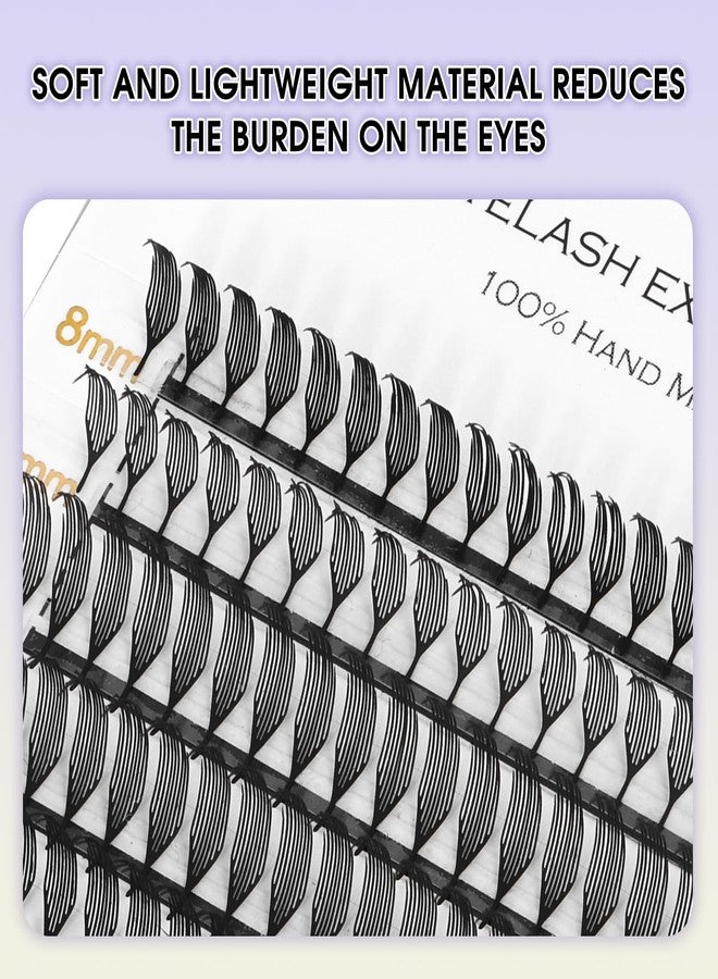 AuReve Premade Anime Lash Comic Spire Lashes Natural Manga 0.07 D Curl Lash Extensions Soft Black Eyelash Clusters Fans Professional Salon Use (0.07-D-8-15mm) - Image 2