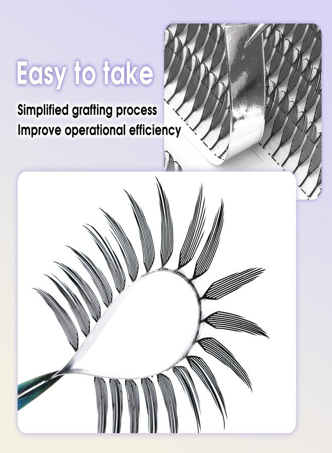 AuReve Premade Anime Lash Comic Spire Lashes Natural Manga 0.07 D Curl Lash Extensions Soft Black Eyelash Clusters Fans Professional Salon Use (0.07-D-8-15mm) - Image 4