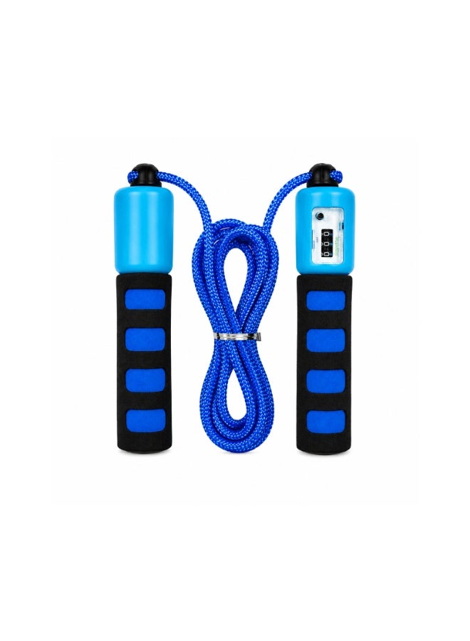 Lacoz Adjustable Jump Rope with Mechanical Counter, Comfortable Non-Slip Handle Grips, Adjustable Skipping Rope for Fitness, Cardio, Weight Loss and Daily Exercise Blue - Image 1