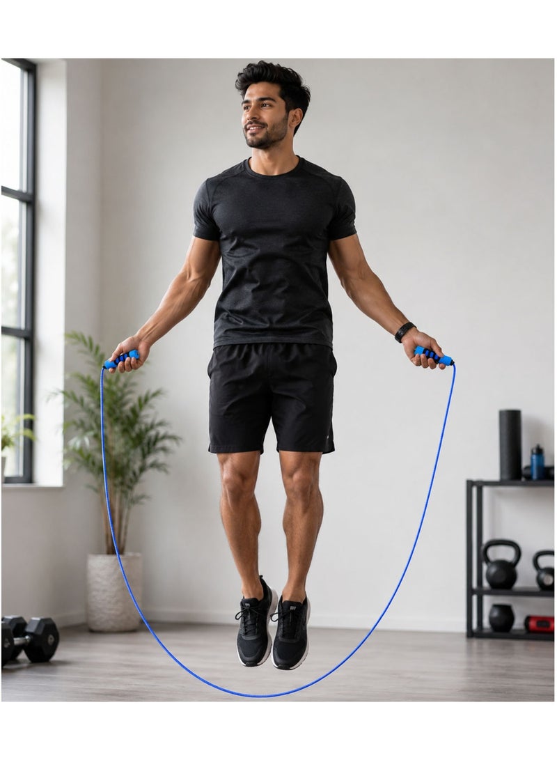 Lacoz Adjustable Jump Rope with Mechanical Counter, Comfortable Non-Slip Handle Grips, Adjustable Skipping Rope for Fitness, Cardio, Weight Loss and Daily Exercise Blue - Image 3