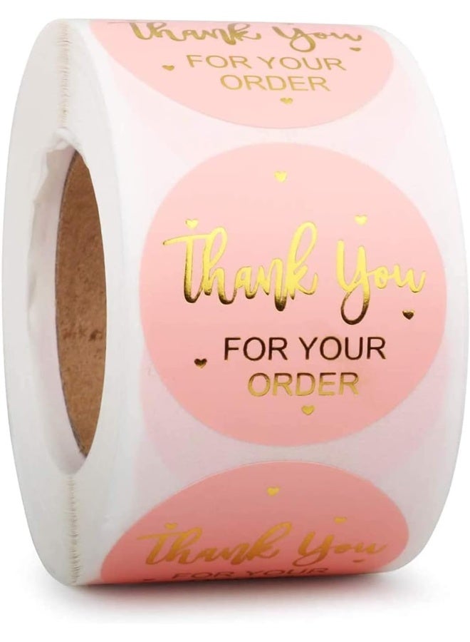 Premify 1 Inch Thank You Stickers, 500 Pieces Thank You Labels For Gift Wrapping, Baking Packaging, Envelope Seals, Small Business, Birthday, Wedding, Party Gift Wrap Bag, Round Label For Gift Shop - Image 1