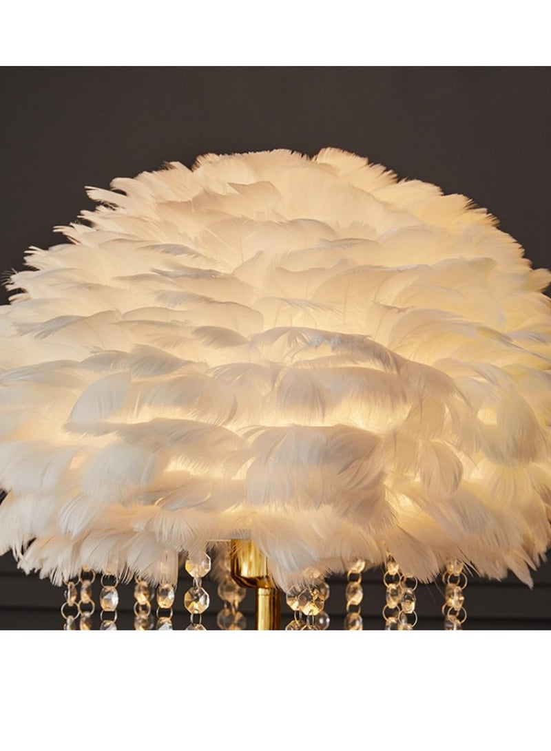Floor Lamp Floor Lamp Feather Crystal Lamp Living Room Sofa Decorative Light 3-Color Dimmable Floor Lamp Standing Table Lamp - Image 5