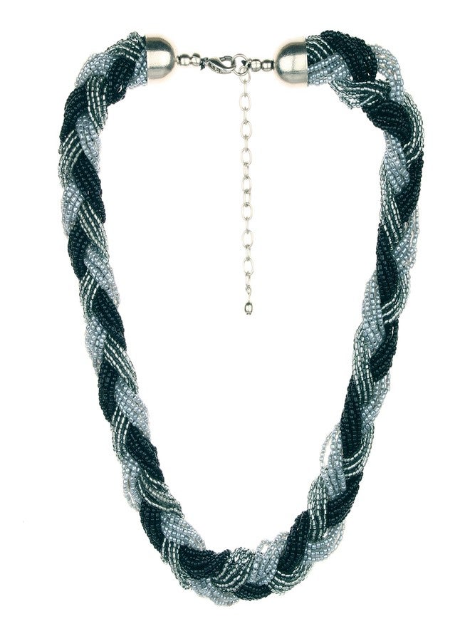 دي سي أيه قلادة من الزجاج والنحاس للنساء من DCA (أسود وأبيض) - Image 1