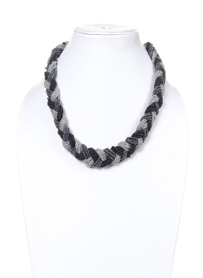 دي سي أيه قلادة من الزجاج والنحاس للنساء من DCA (أسود وأبيض) - Image 3