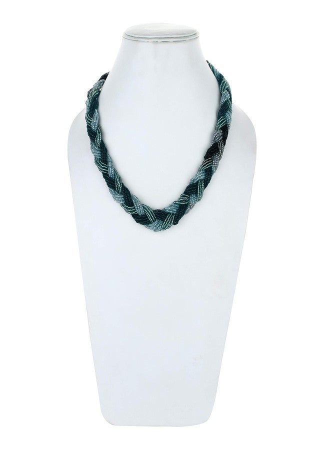 دي سي أيه قلادة من الزجاج والنحاس للنساء من DCA (أسود وأبيض) - Image 5