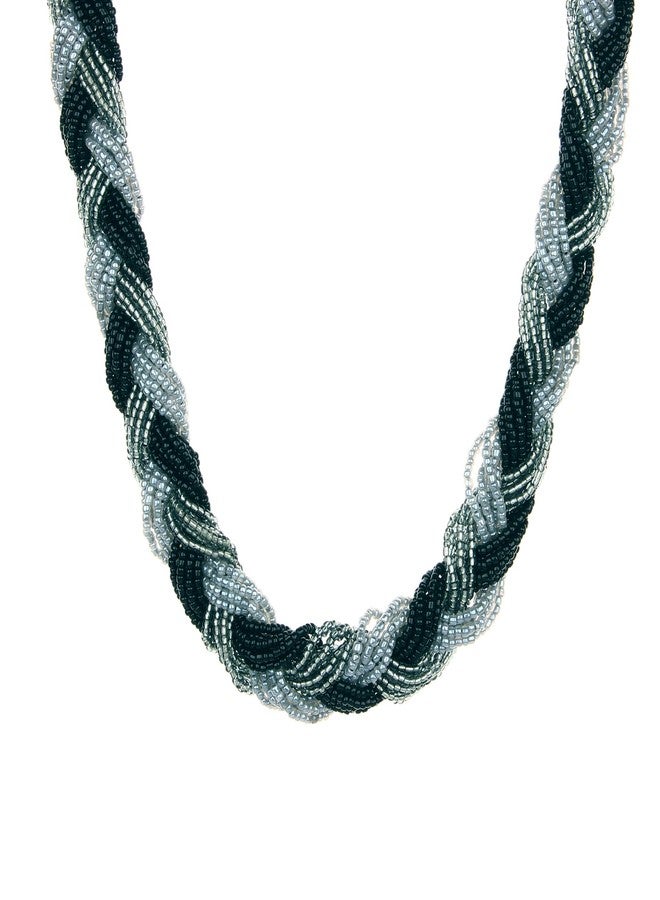 دي سي أيه قلادة من الزجاج والنحاس للنساء من DCA (أسود وأبيض) - Image 4