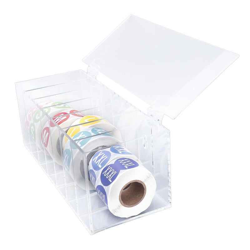 حامل توزيع ملصقات شفاف من الأكريليك للتركيب على الحائط مع 7 لفات لتنظيم مكتب المنزل - Image 5