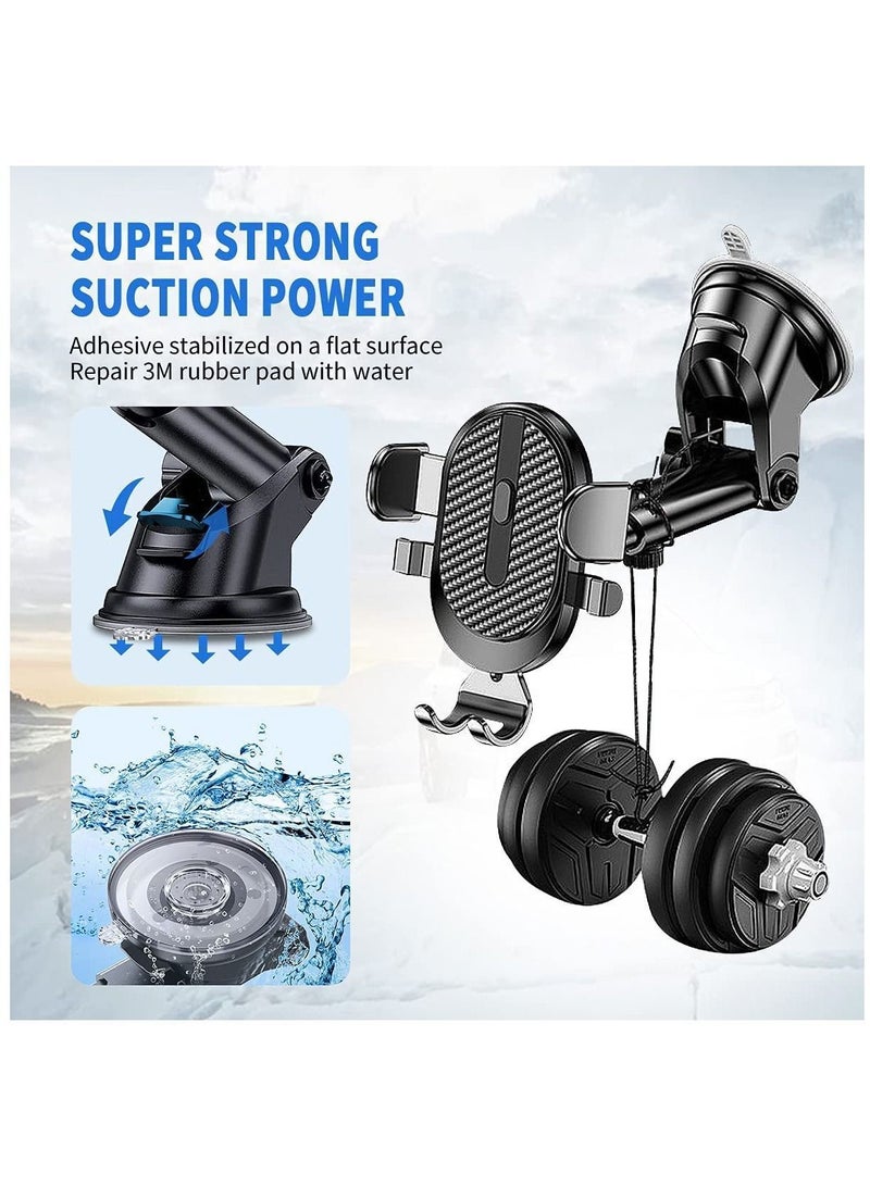 Y&D Multifunctional Car Phone Holder, SYOSI Long Arm Telescopic Suction Cup Windshield Rotate 360 ​​Degrees Holder Compatible for All Mobile Phones (Black) - Image 3