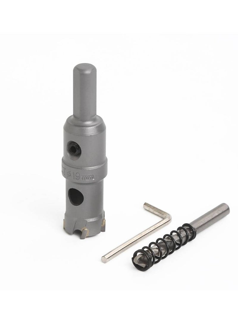 VTOOLS 19mm TCT Hole Saw Cutter with Pilot Drill Bit, Carbide Tipped for Hard Metal, Stainless Steel, and Wood - Image 1